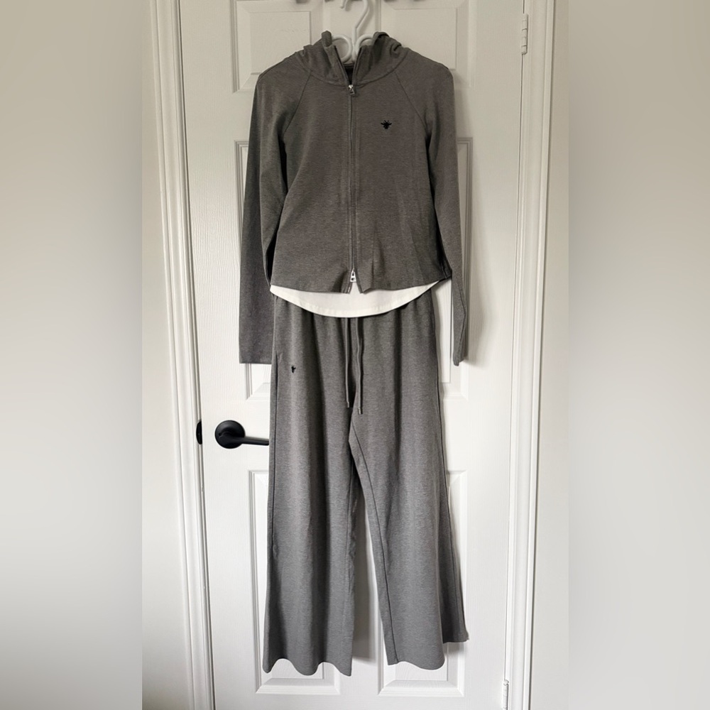NWNT Dior Women's Gray Track Pants & Zip Hoodie Set( OEM)